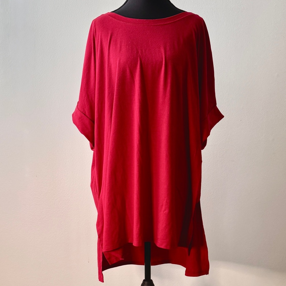 Zenana Outfitters Vibrant‎ Red Tunic Top